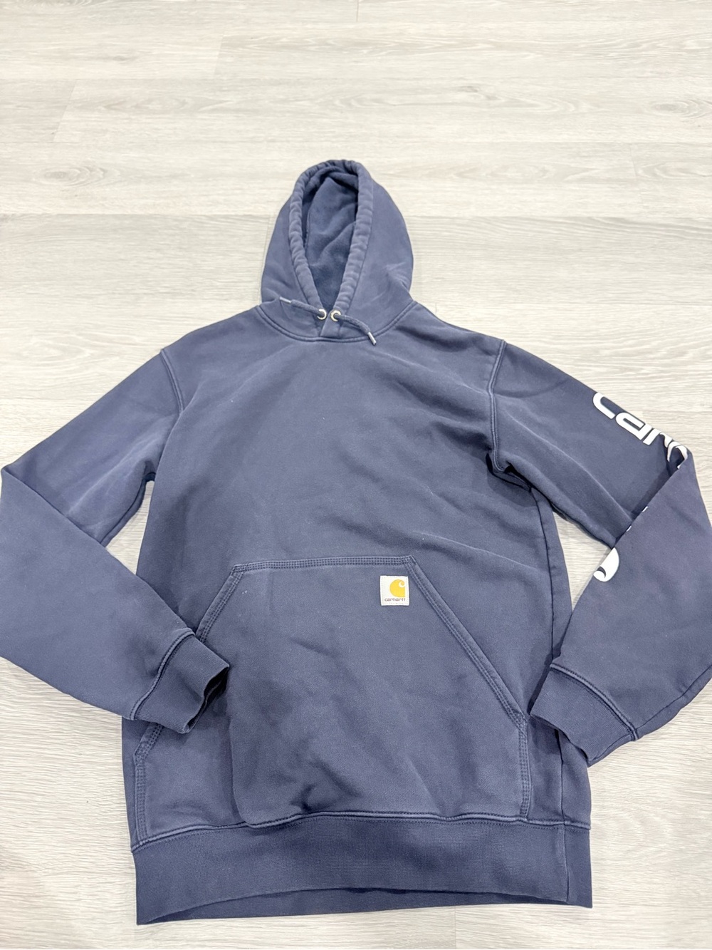 Carhartt Hoodie Men  Blue Loose Fit Sleeve Spellout